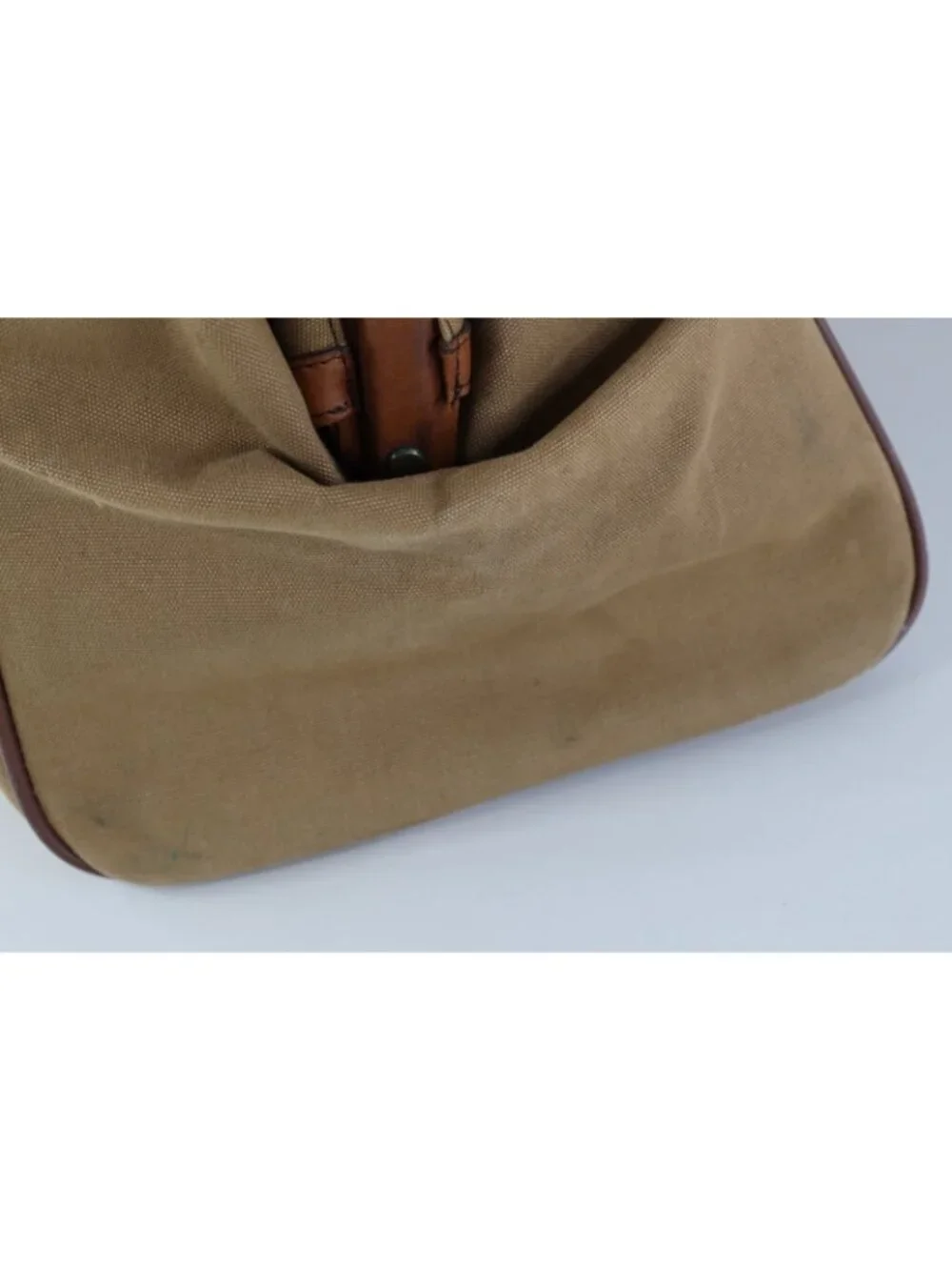 Vintage 90s Streetwear Distressed Canvas Leather Handled Pull Open Doctors Bag